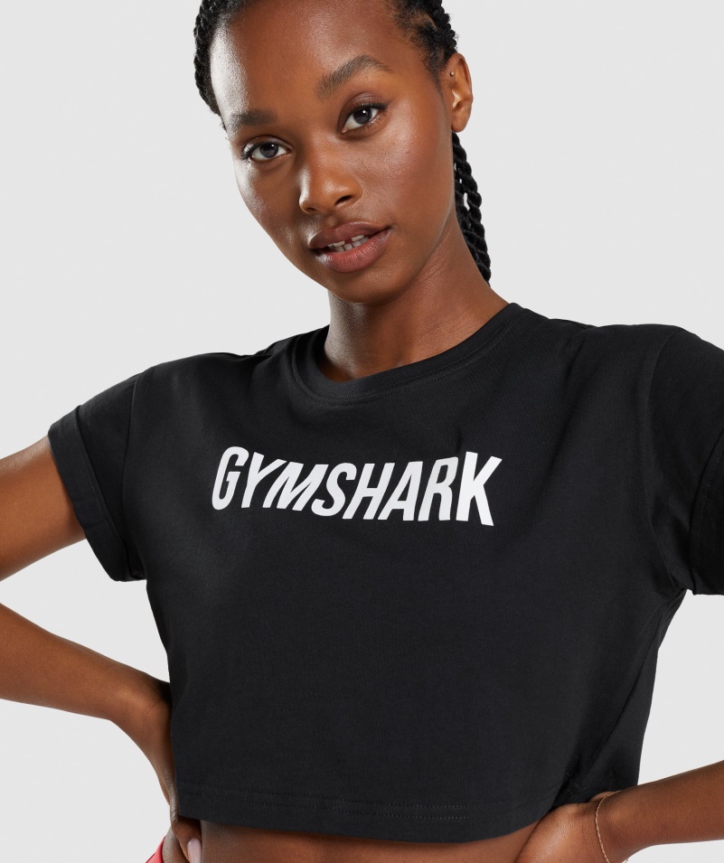 Gymshark Apollo Crop Top čierny