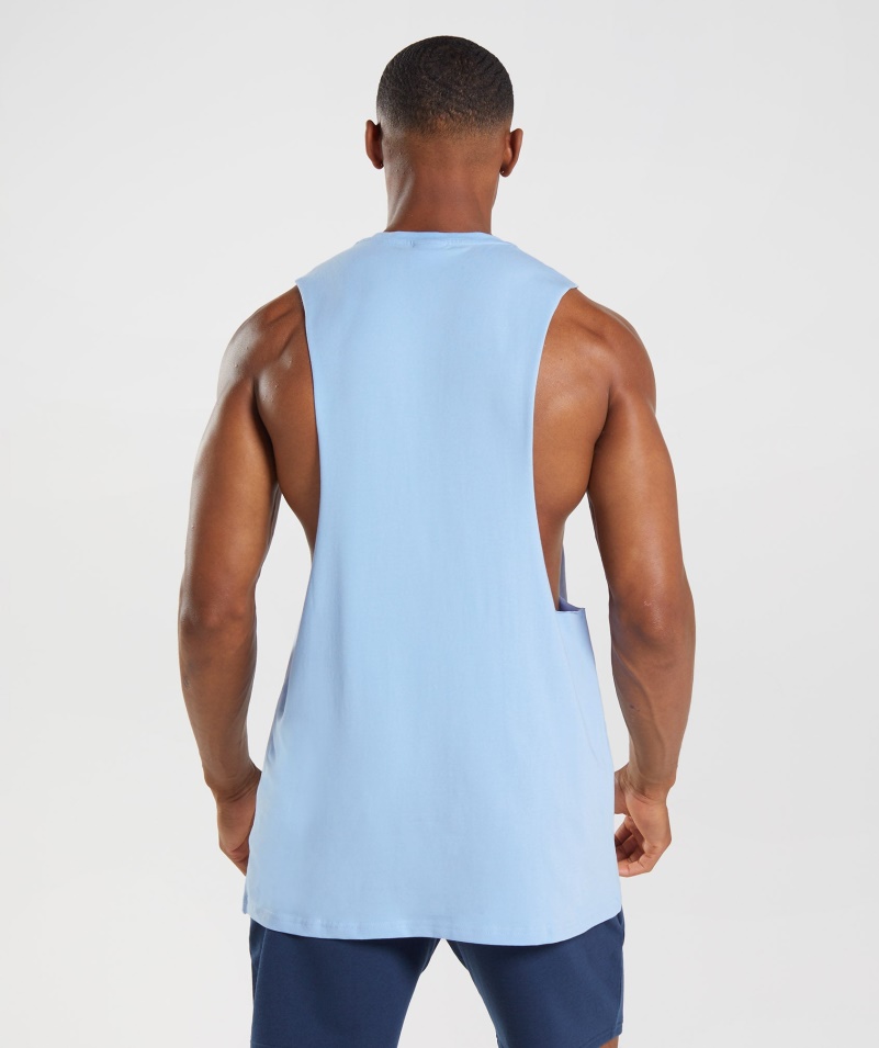Gymshark Apollo Výplň Padacie Rameno Tank Mesačný Kameň Modrý