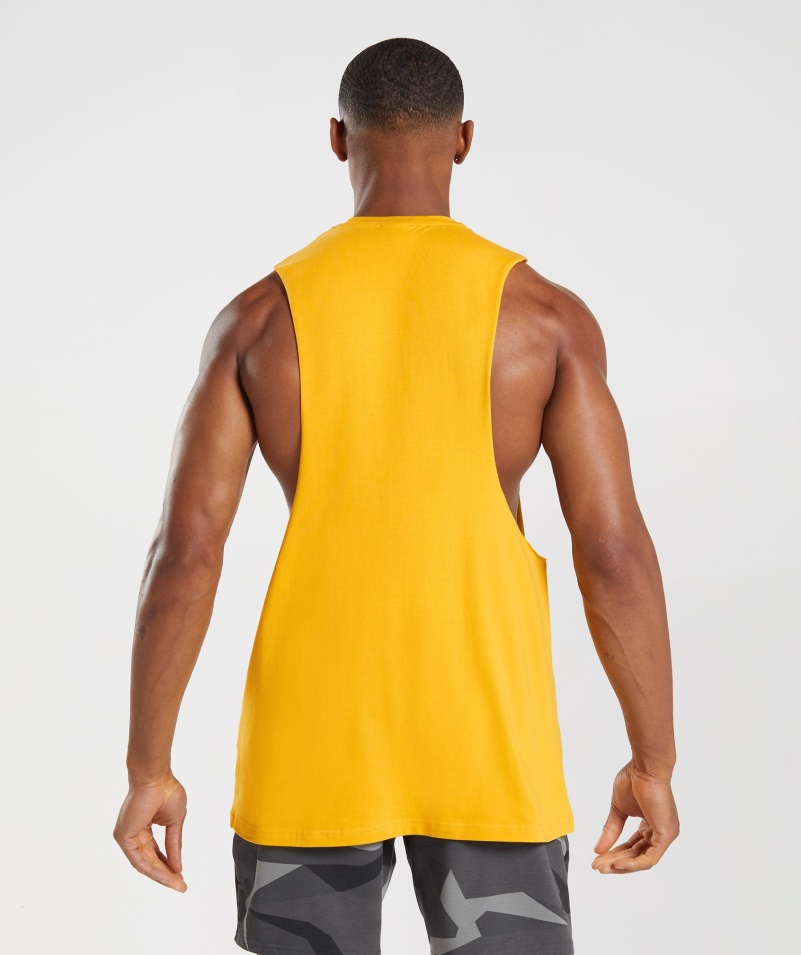 Gymshark Apollo Výplň Padacie Rameno Tank šafran žltý