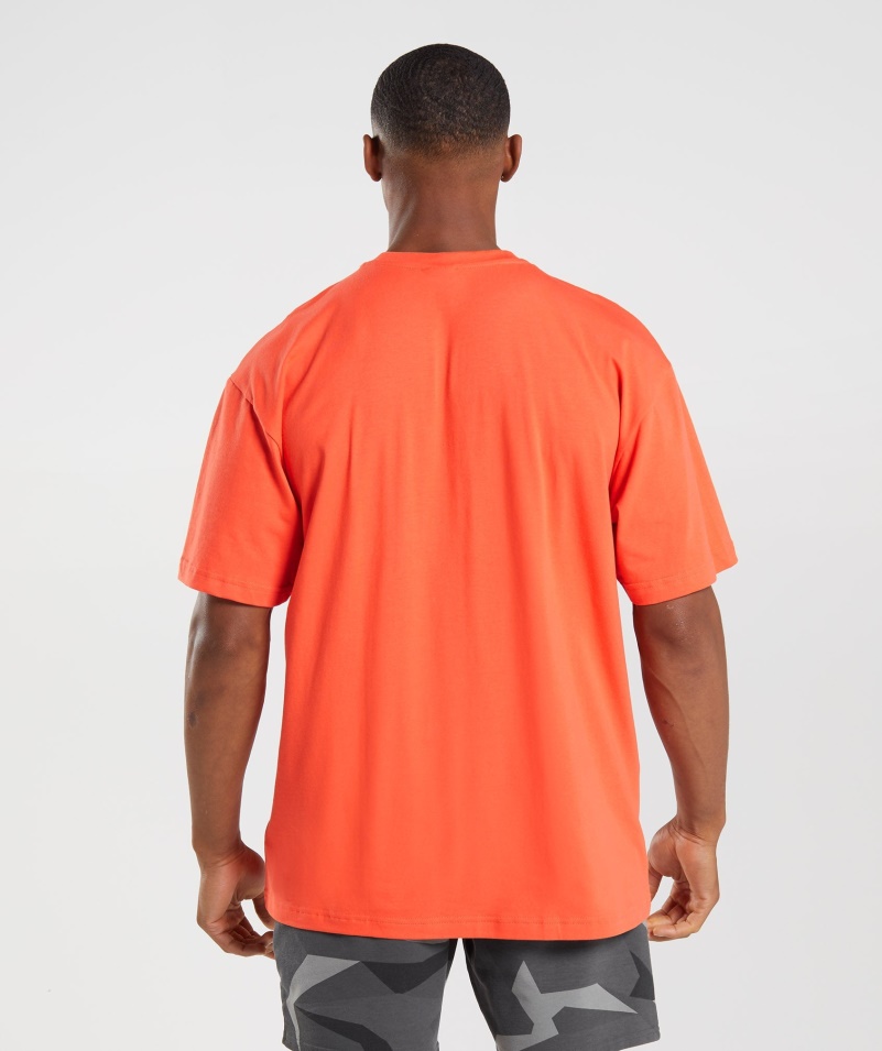 Gymshark Apollo Infill Oversized Tričko Papaya Oranžové