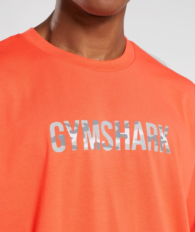 Gymshark Apollo Infill Oversized Tričko Papaya Oranžové