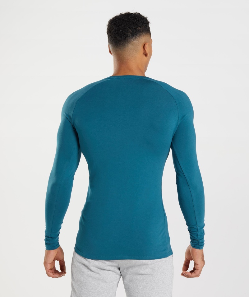 Gymshark Apollo Tričko S Dlhým Rukávom Atlantic Blue