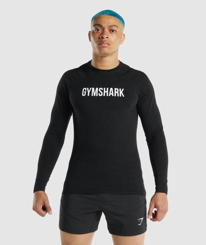 Gymshark Apollo Tričko S Dlhým Rukávom čierne