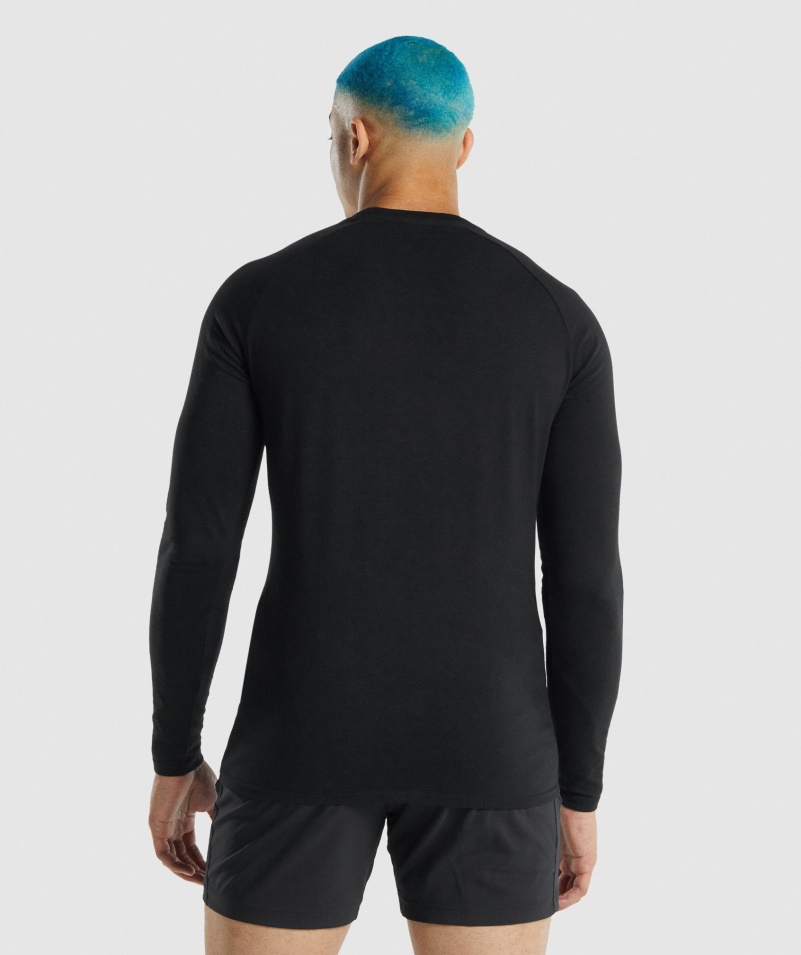 Gymshark Apollo Tričko S Dlhým Rukávom čierne