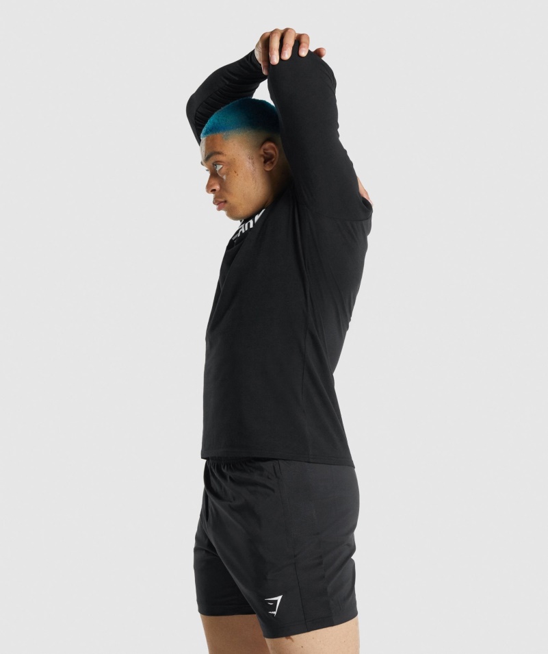 Gymshark Apollo Tričko S Dlhým Rukávom čierne
