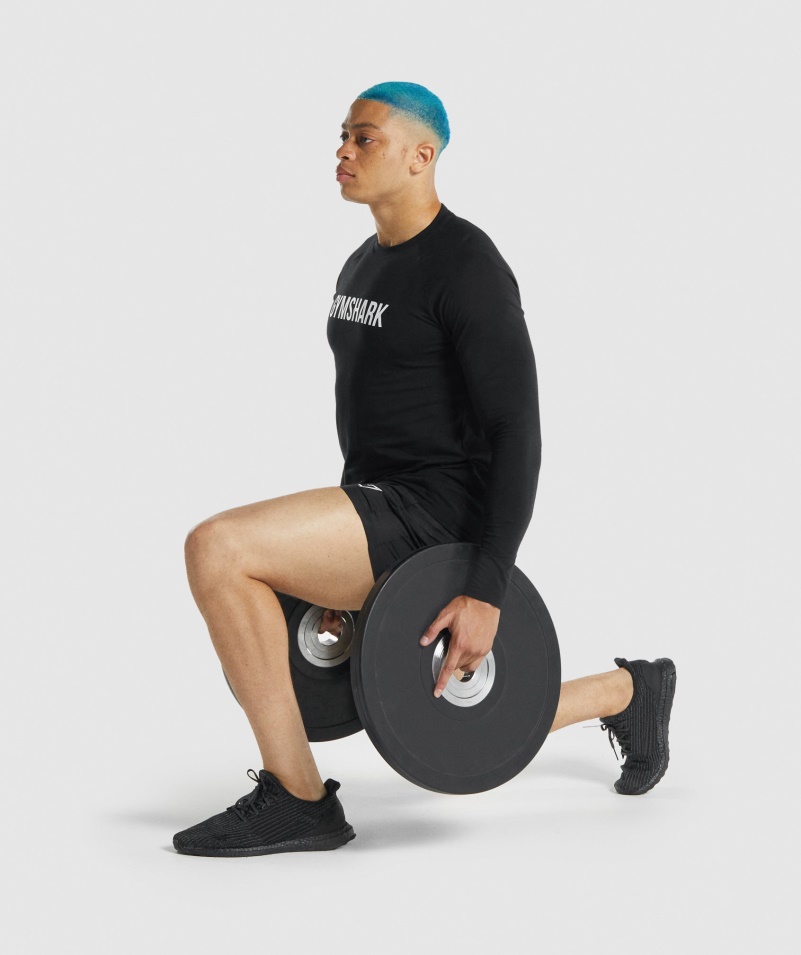 Gymshark Apollo Tričko S Dlhým Rukávom čierne