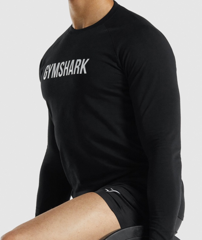 Gymshark Apollo Tričko S Dlhým Rukávom čierne