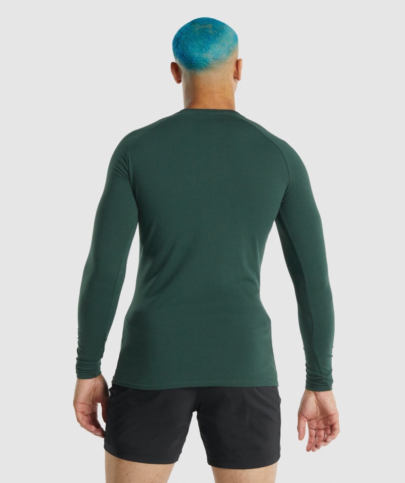 Gymshark Apollo Tričko S Dlhým Rukávom Tmavo Zelené