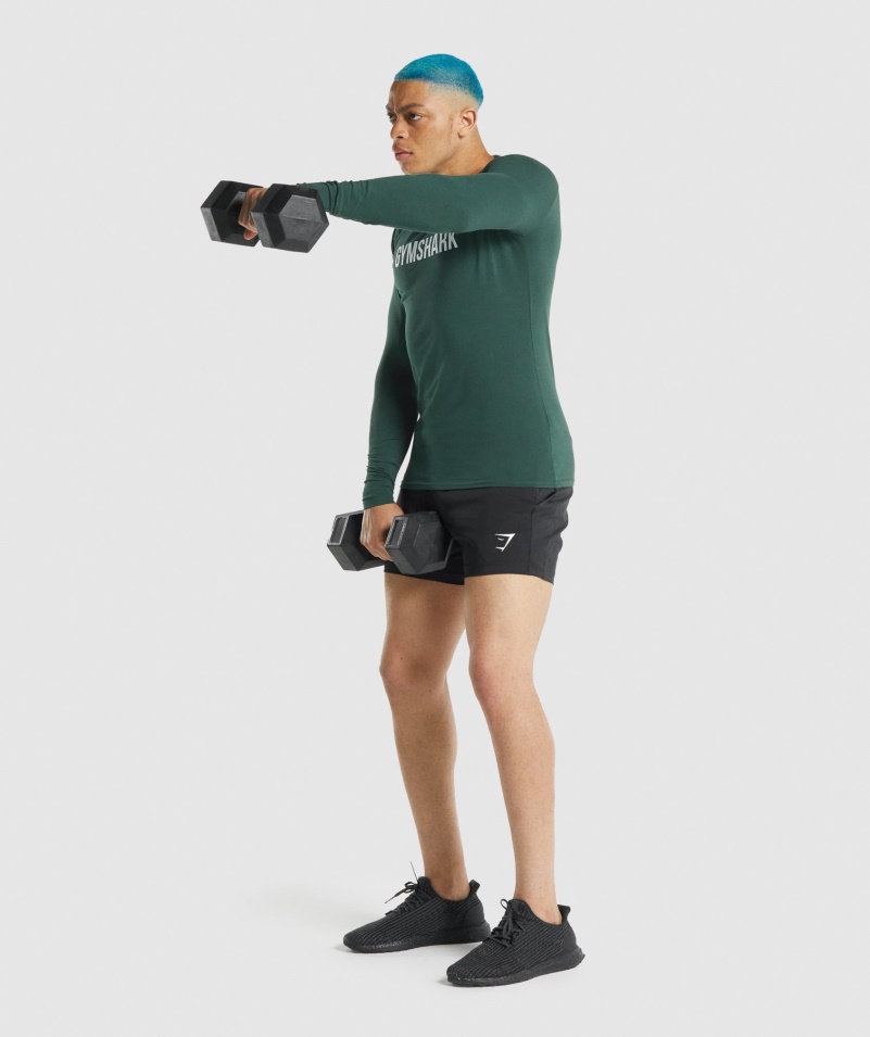 Gymshark Apollo Tričko S Dlhým Rukávom Tmavo Zelené