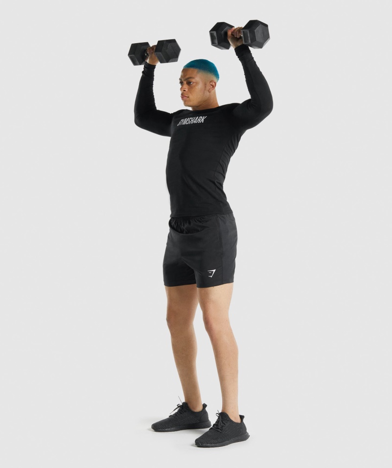 Gymshark Apollo Pánske Tričko S Dlhým Rukávom čierne