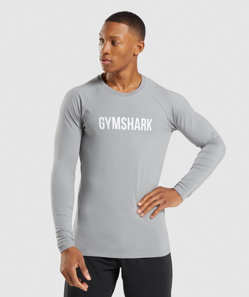 Gymshark Apollo Tričko S Dlhým Rukávom Pánske Smokey Grey