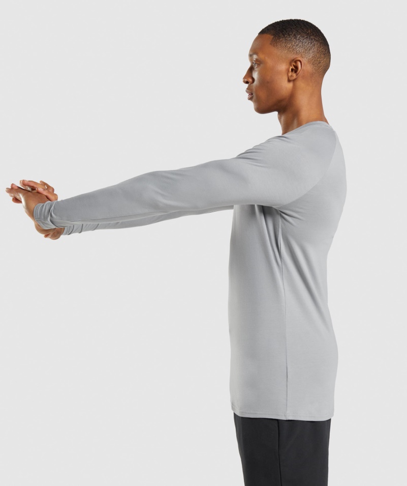 Gymshark Apollo Tričko S Dlhým Rukávom Pánske Smokey Grey