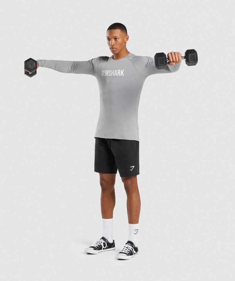 Gymshark Apollo Tričko S Dlhým Rukávom Pánske Smokey Grey