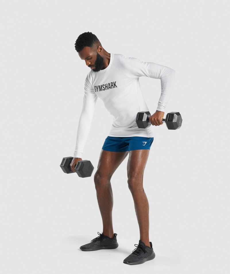 Gymshark Apollo Tričko S Dlhým Rukávom Pánske Biele