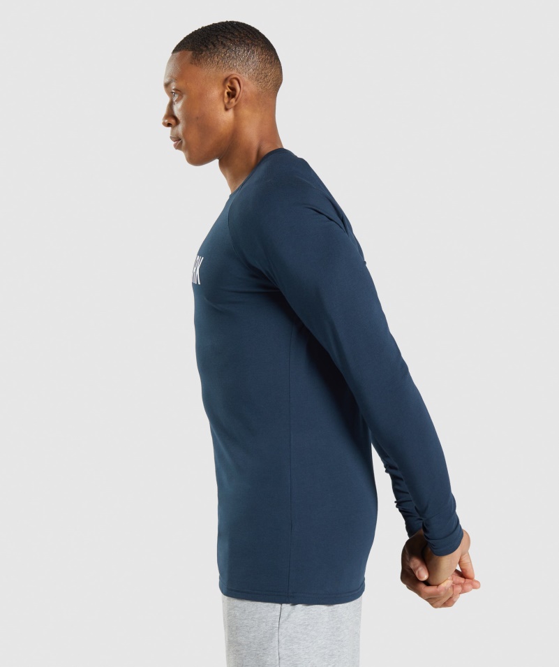 Gymshark Apollo Tričko S Dlhým Rukávom V Námorníckej Farbe