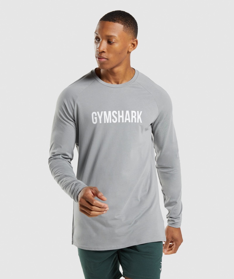 Gymshark Apollo Tričko S Dlhým Rukávom Dymovo šedé