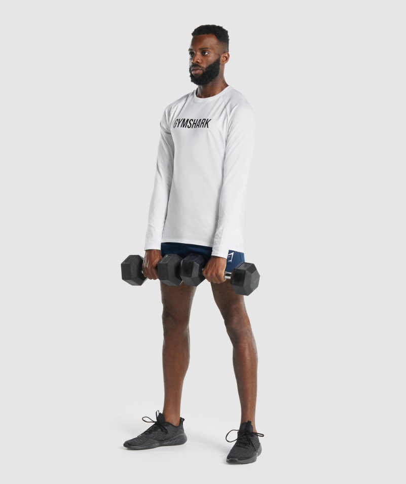 Gymshark Apollo Tričko S Dlhým Rukávom Biele