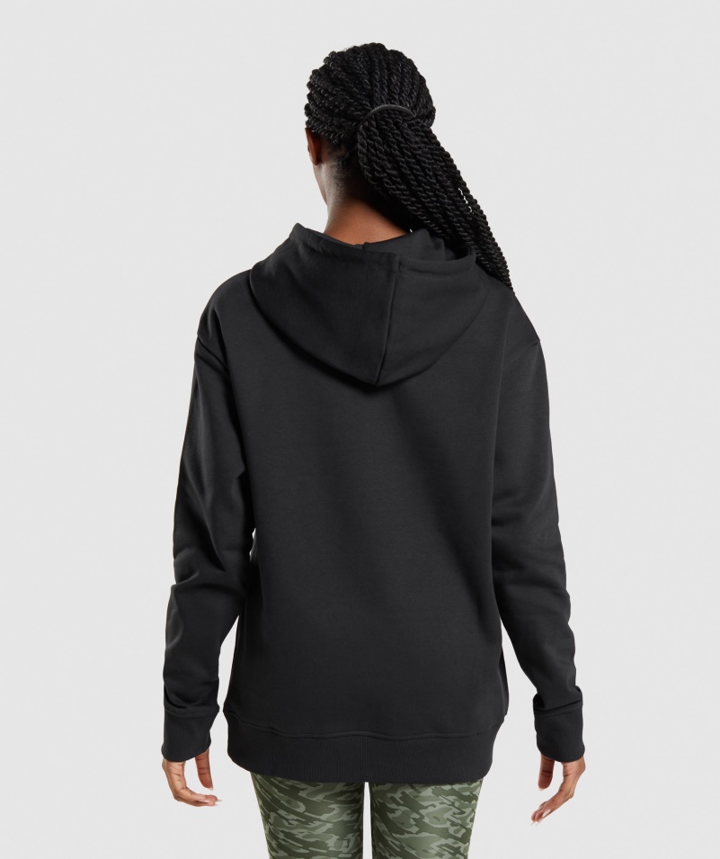 Gymshark Apollo Oversized Mikina S Kapucňou čierna