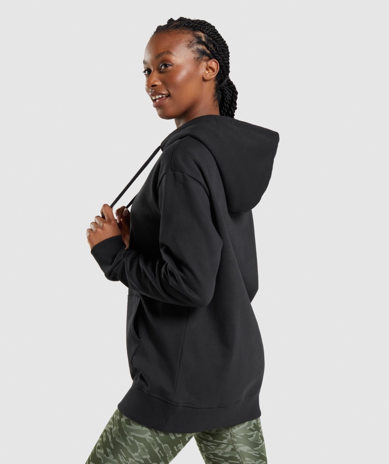 Gymshark Apollo Oversized Mikina S Kapucňou čierna