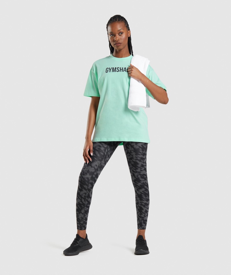 Gymshark Apollo Oversized Tričko Turbo Modré