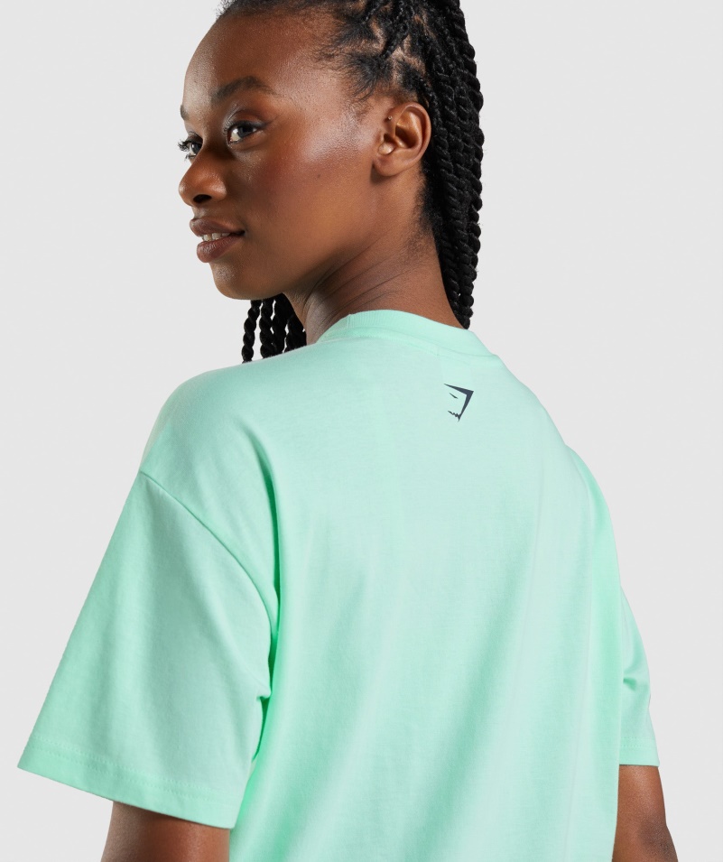 Gymshark Apollo Oversized Tričko Turbo Modré