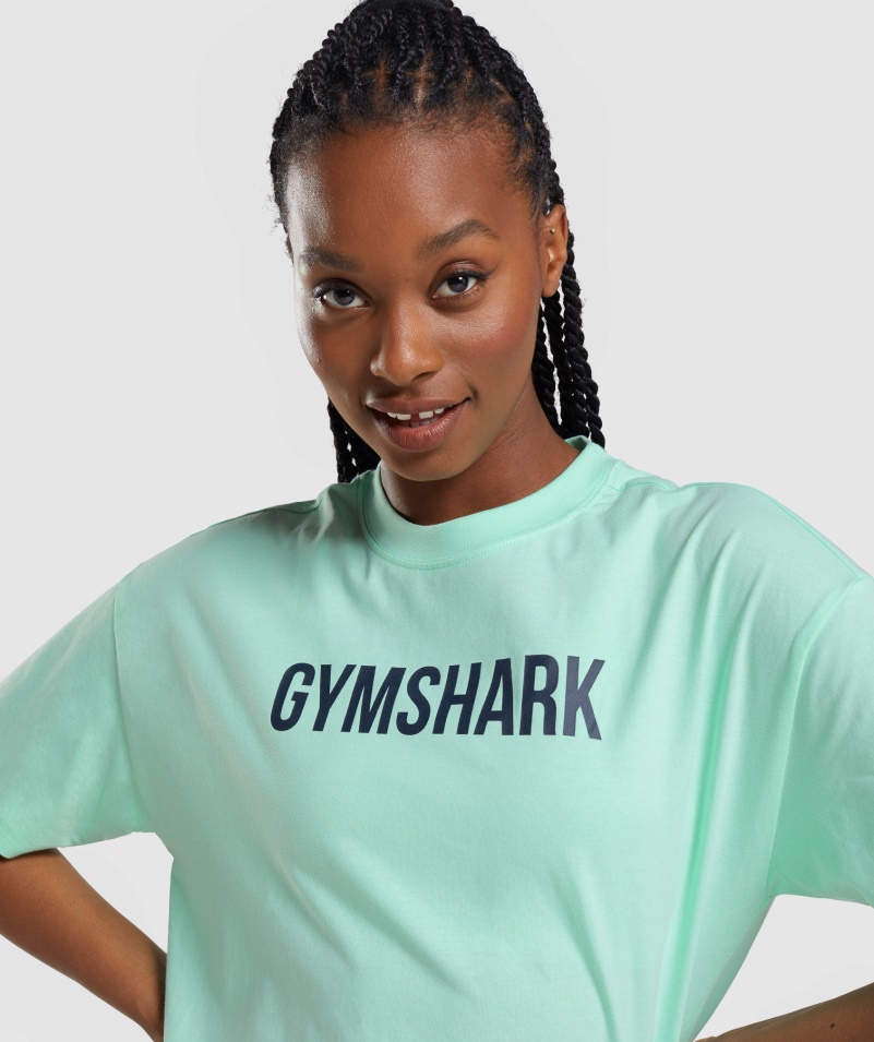 Gymshark Apollo Oversized Tričko Turbo Modré