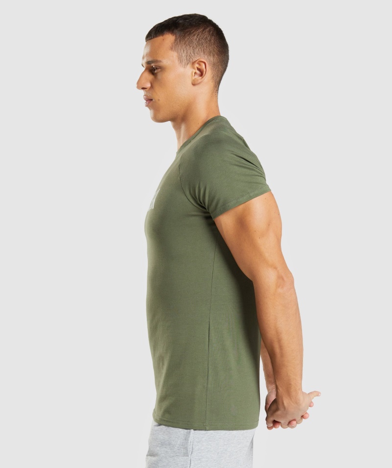 Gymshark Apollo Tričko Jadro Olivové