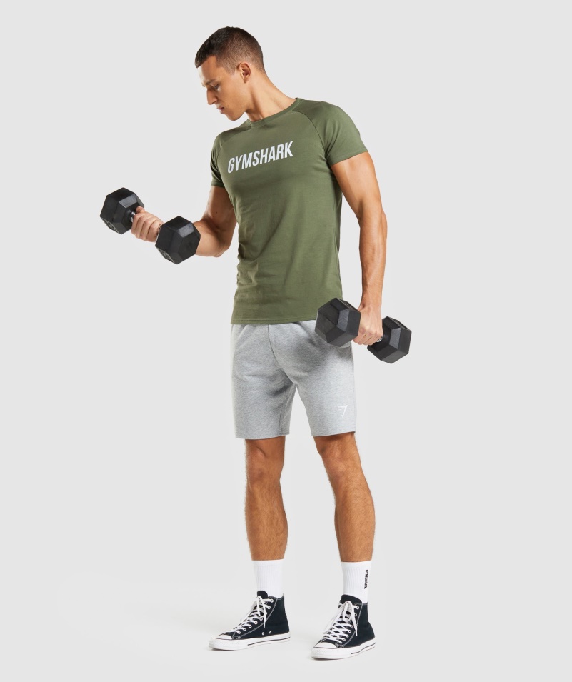 Gymshark Apollo Tričko Jadro Olivové