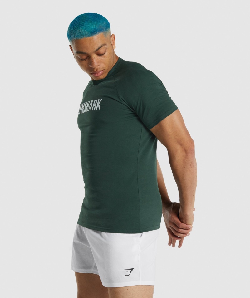 Tričko Gymshark Apollo Tmavo Zelené