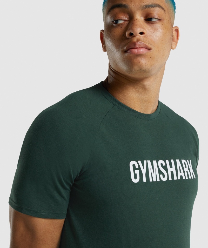 Tričko Gymshark Apollo Tmavo Zelené