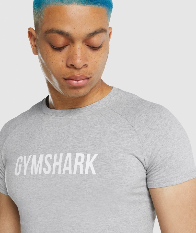 Gymshark Apollo Tričko Svetlo šedá Marl