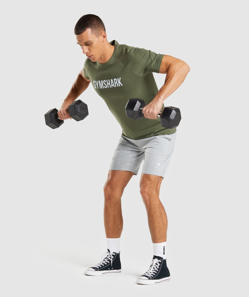 Gymshark Apollo Tričko Pánske Jadro Olivové