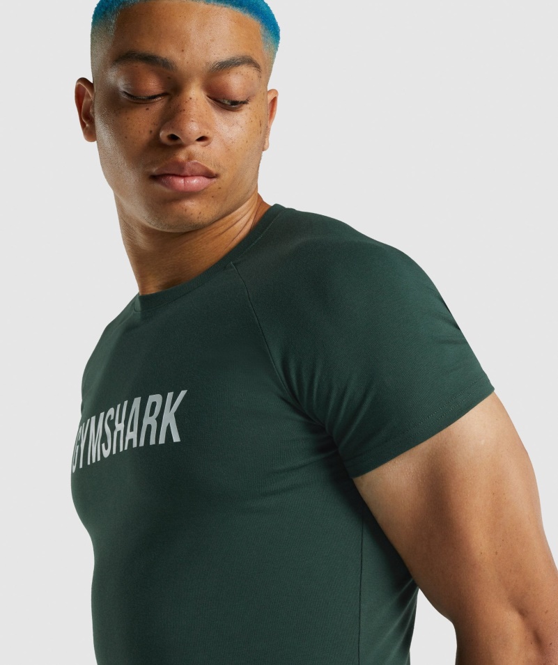 Gymshark Apollo Tričko Pánske Tmavo Zelené
