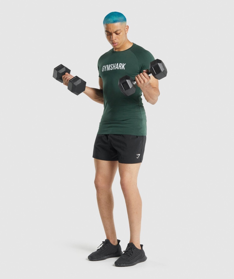 Gymshark Apollo Tričko Pánske Tmavo Zelené