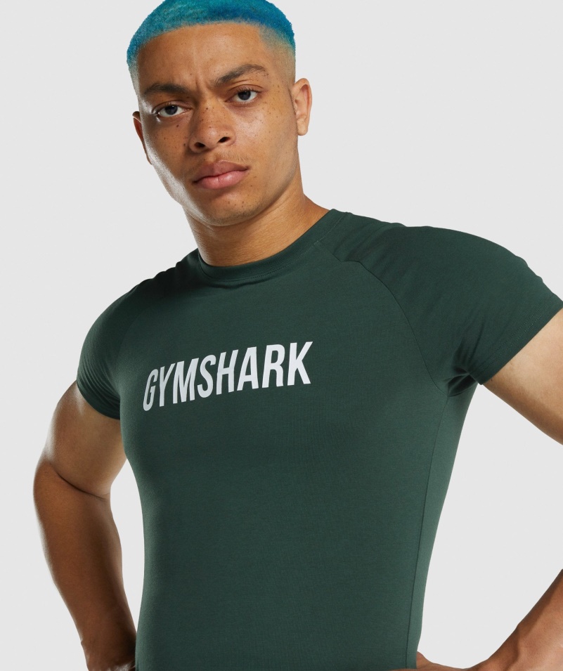 Gymshark Apollo Tričko Pánske Tmavo Zelené