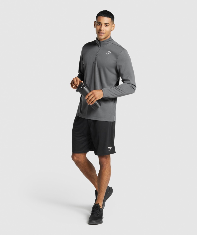 Gymshark Príchod 1/4 Pulóver Na Zips Na Drevené Uhlie