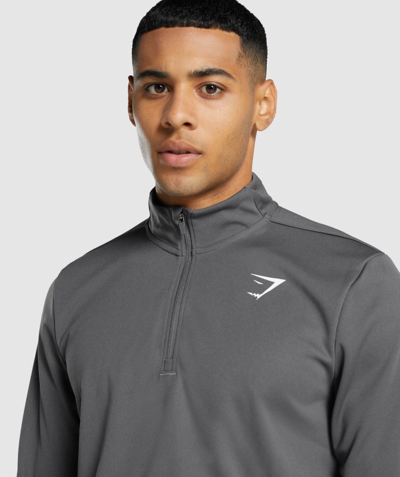Gymshark Príchod 1/4 Pulóver Na Zips Na Drevené Uhlie