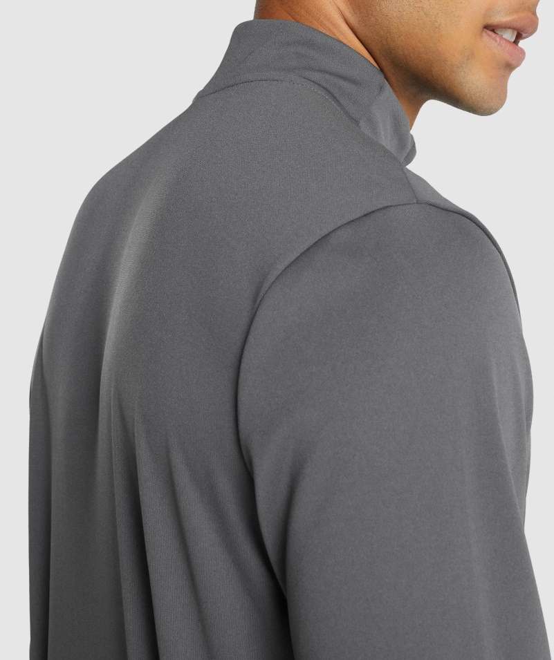 Gymshark Príchod 1/4 Pulóver Na Zips Na Drevené Uhlie