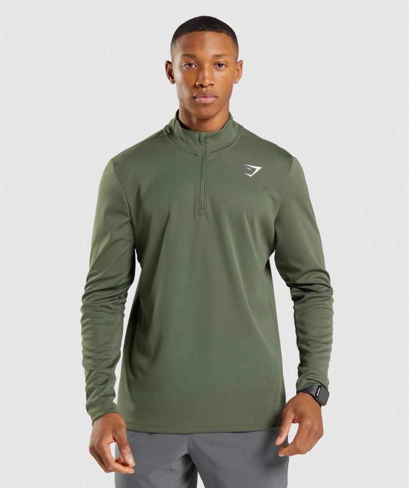 Gymshark Príchod Pulóver Na 1/4 Zips Jadro Olivové
