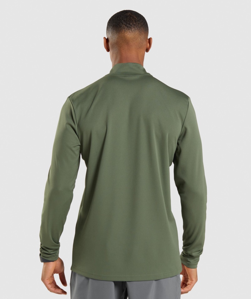 Gymshark Príchod Pulóver Na 1/4 Zips Jadro Olivové