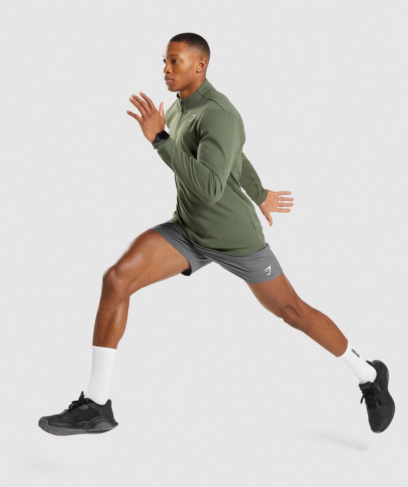 Gymshark Príchod Pulóver Na 1/4 Zips Jadro Olivové