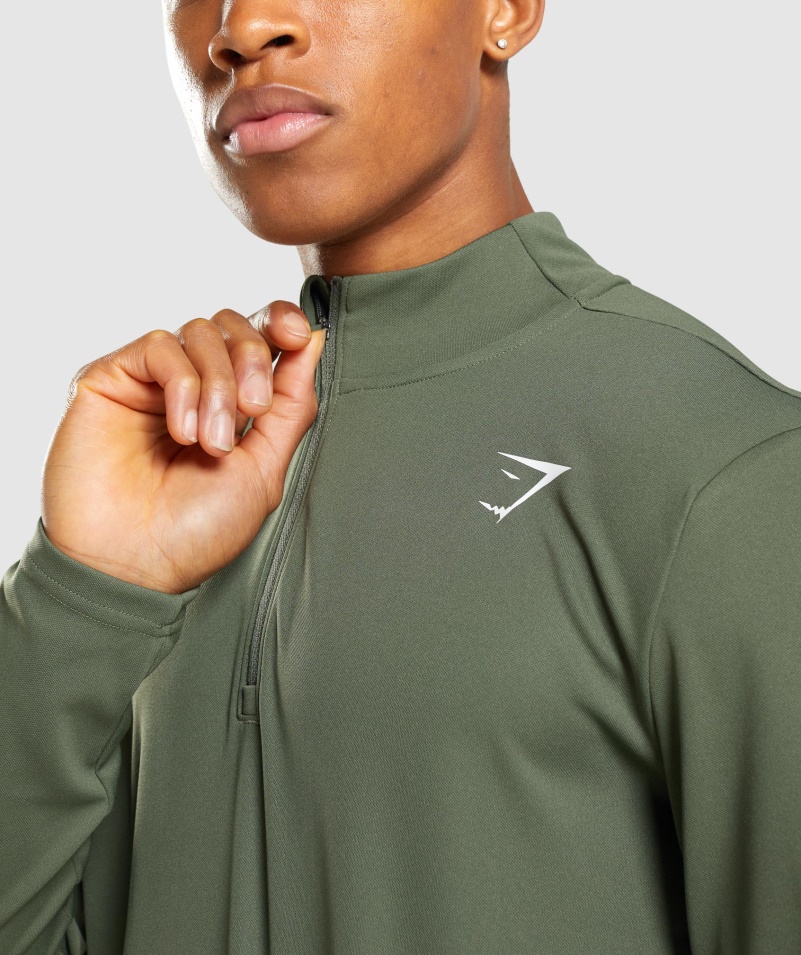 Gymshark Príchod Pulóver Na 1/4 Zips Jadro Olivové