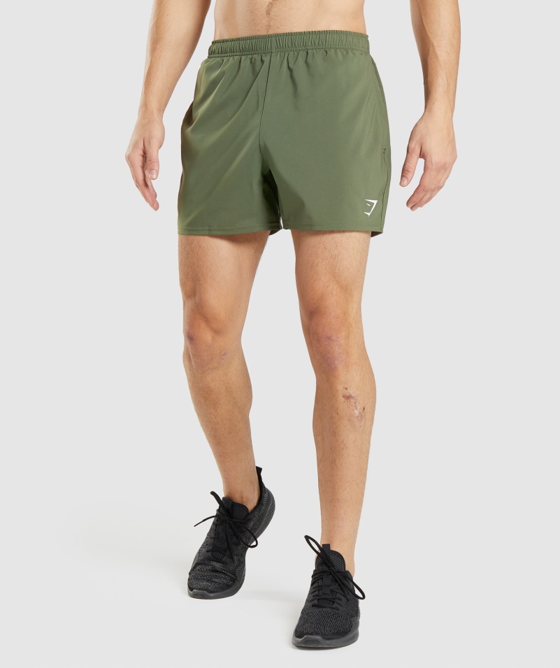 Gymshark Príchod 5" šortky Jadro Olivové