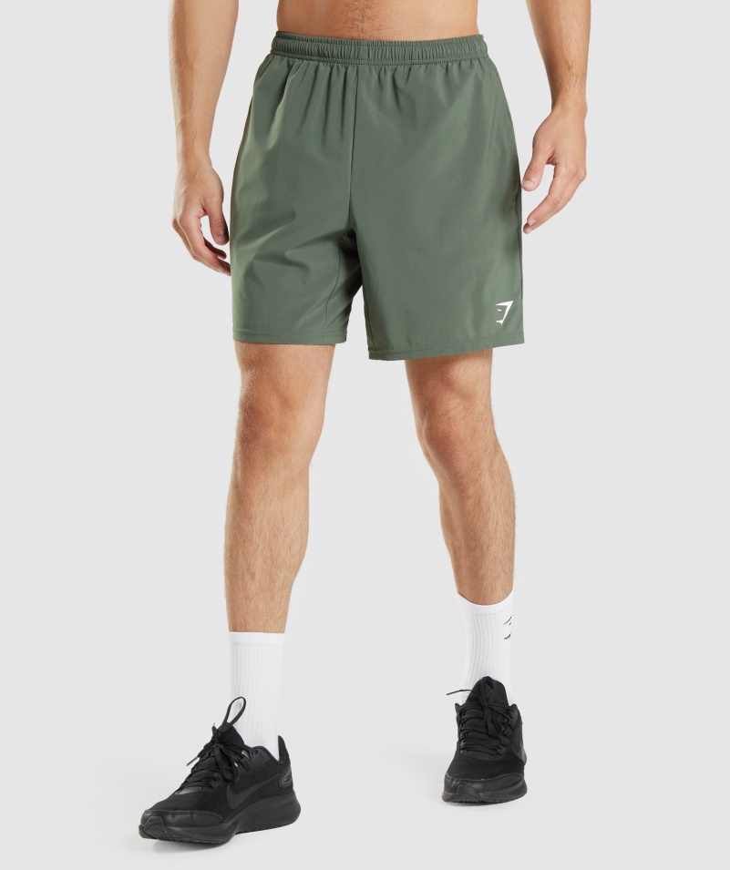 Gymshark Príchod 7" šortky Zelené