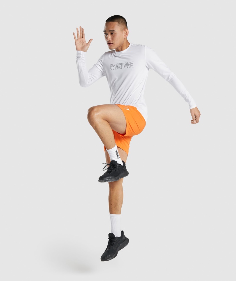 Gymshark Príchod Graphic Tričko S Dlhým Rukávom Biele