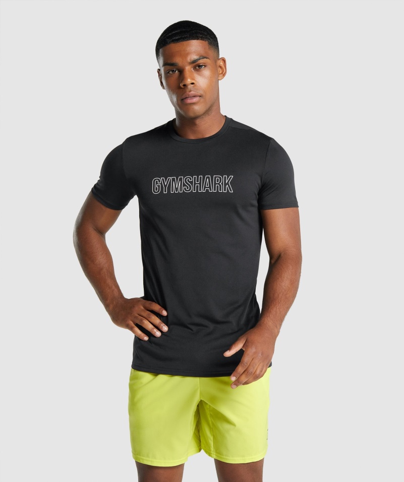 Gymshark Príchod Grafické Tričko čierne