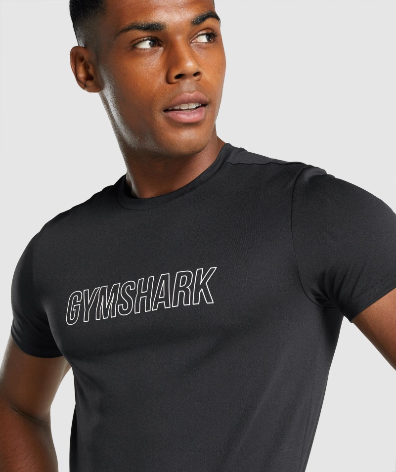 Gymshark Príchod Grafické Tričko čierne