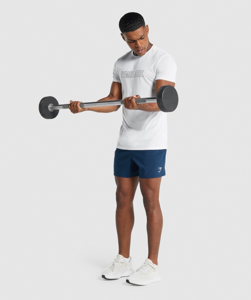 Gymshark Príchod Grafické Tričko Biele