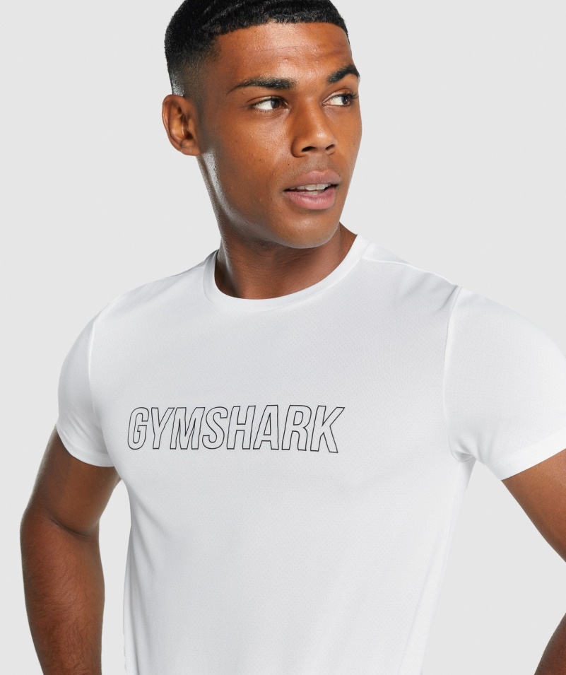 Gymshark Príchod Grafické Tričko Biele