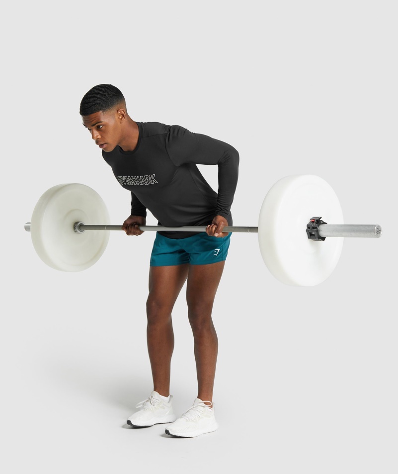 Gymshark Príchod Tričko S Dlhým Rukávom S Grafikou čiernej Farby